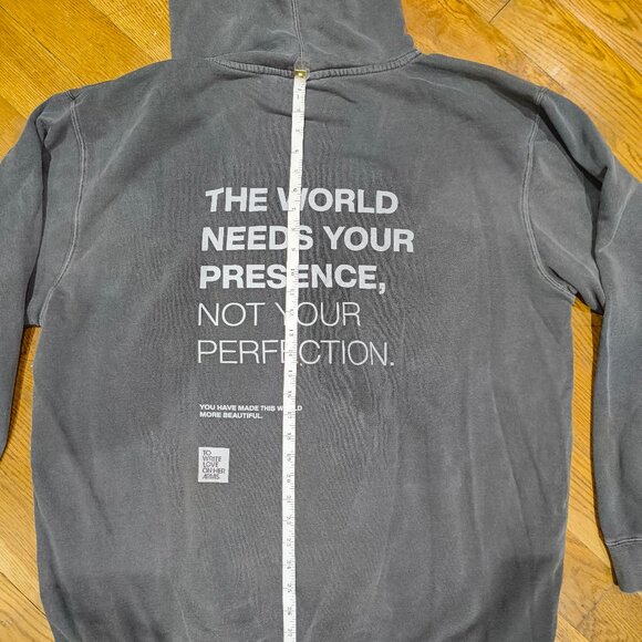 TWLOHA grey hoodie, the world needs your presence not your perfection - Picture 7 of 8